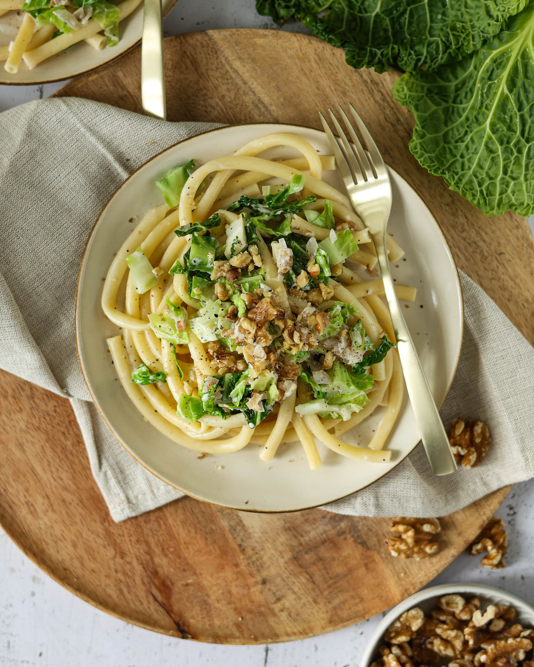 Pasta mit Sahne-Wirsing-Sauce