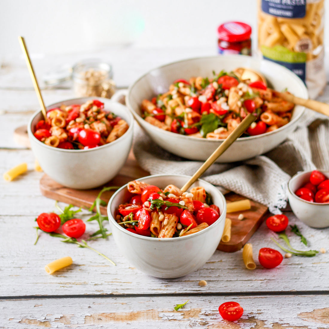 Leckerer Nudelsalat mit Pesto